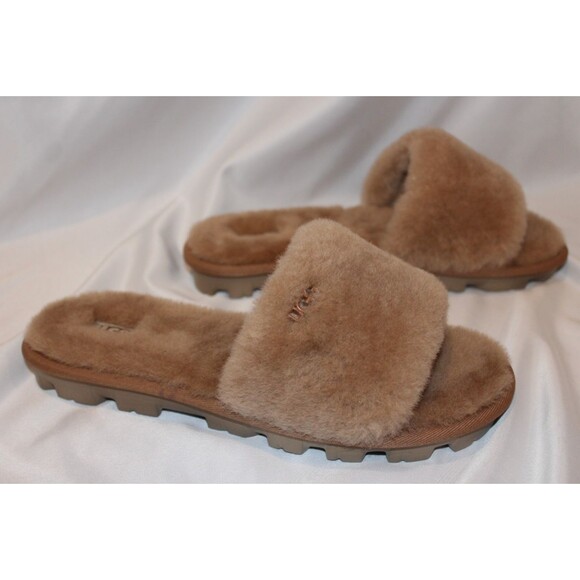 UGG WOMEN'S COZETTA SHEARLING SLIPPER SLIDES NIB CHESTNUT - Picture 1 of 5